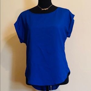 Blue Shirt with Back Zipper